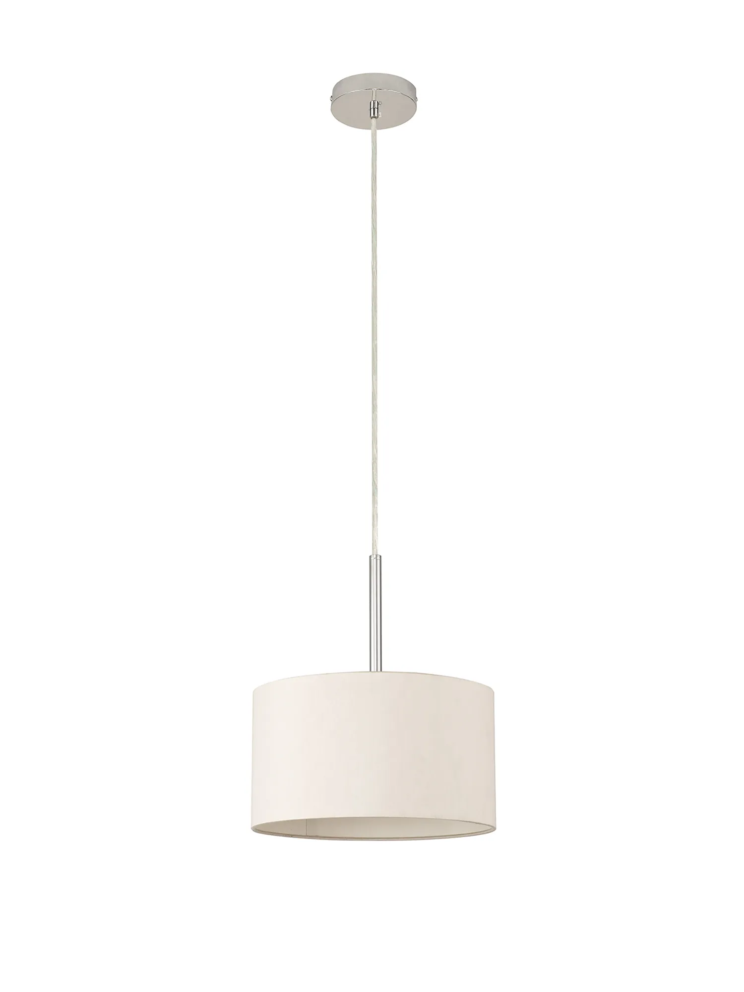 Baymont 30cm Pendant 1 Light Polished Chrome, Nude Beige/Moonlight DK0120  Deco Baymont CH NU